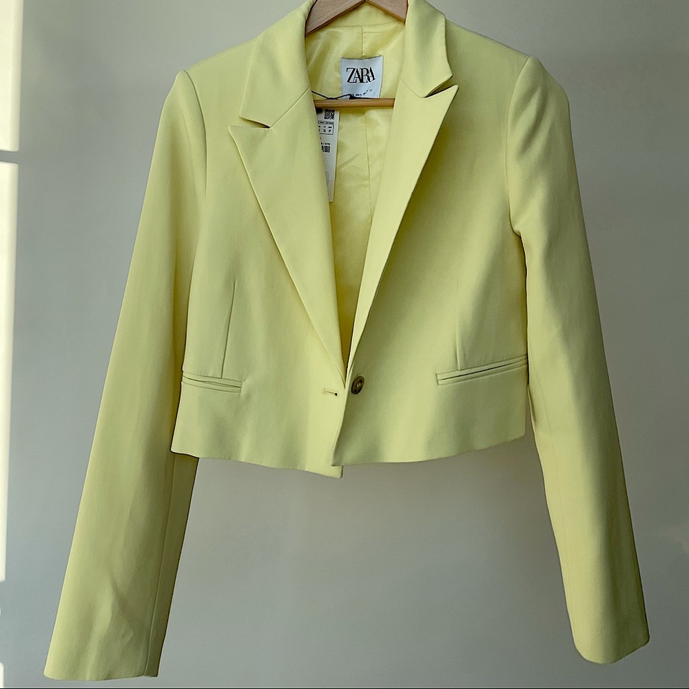 Zara Yellow Cropped Blazer *NWT*